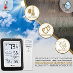 Indoor Outdoor Thermometer Hygrometer Wireless Weather Station, Temperature Humidity Monitor Battery Powered Inside Outside Thermometers with 330ft Range Remote Sensor(Black)