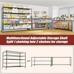 PrimeZone 5 Tier 80.7" H x 55.5" W x 24" D Wire Shelving with Wheels 3000lbs NSF Certified Storage Shelves Heavy Duty Metal Shelf Adjustable Rolling Rack Commercial Garage Restaurant Warehouse 6Pack