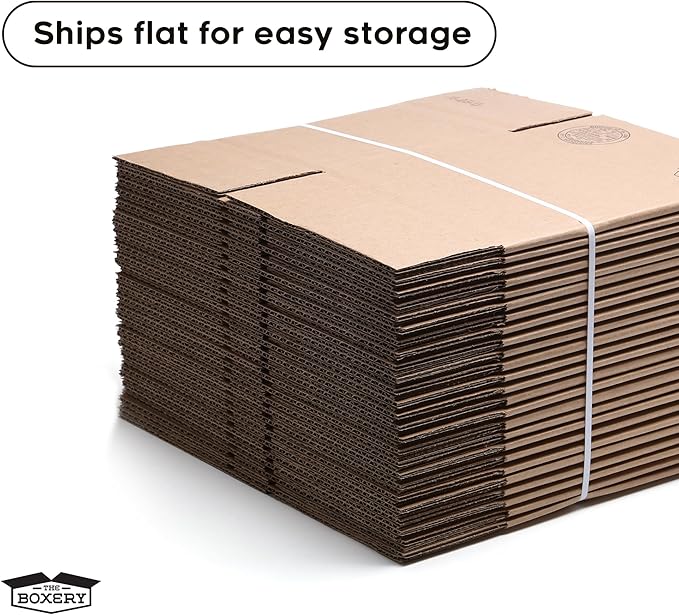The Boxery 26"x20"x4" Brown/Kraft Corrugated Cardboard Shipping Boxes 25-Pack | Mailing, Packing, Moving & Storage for Business/Home – Durable - Eco-Friendly, Recyclable - Made in the USA