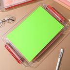 2pcs Transparent Plastic File Boxes with Handles Stackable Storage Bins with Lids for Paper and Document Organization Portable Small Project Storage Cases for Office and Home Use