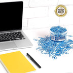 450 Blue Color Paper Clips Assorted Sizes Small, Medium and Large Paper Clips for Paperwork Ideal for Home, School and Office Use (Assorted, Blue)