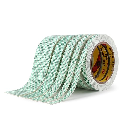 3M Double Sided Foam Tape 1" x 10Ft 1 Pack White Double Coated Urethane Adhesion Polyurethane Tape Color White for Bonding Attaching Mounting