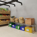 14''W x 72''L x 14''H Chrome Plated Wire Dunnage Rack | Off The Floor Storage