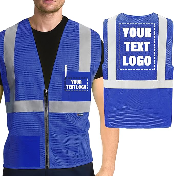 AYKRM 2 Pockets Reflective Safety Vest High Visibility Class II Mesh Vest for Women & Men Meets ANSI Standards