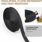 Polyamide Cable Sleeve, 10ft Flexible Expandable Braided Sleeving, Cable Management Sleeve for TV Computer Office Home Entertainment (Black, 3/8")