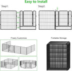 Decorative Metal Garden Fence with Gate, 32in(H) x 64Ft(L) No Dig Fence 24 Panels Fencing for Dogs Animal Barrier Fence Garden Fencing for Yard, Patio, Flower Bed