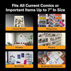 10ct Current Comic Book Toploaders - Modern Comic Book Top loaders, Crystal Clear Regular Comic Book Topload, Premium PVC Comic Book Holder, Crystal Clear Protection for Display, Storage, Collection