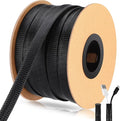 Pangda 150 Feet 3/4 Inch Wire Loom PET Expandable Braided Sleeving Braided Sleeve for TV, Computer, Home Theater (Black)