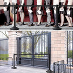6 Pack Premium Crowd Control Stanchion Set, 40" H Delineator Post with 10' Feet Retractable Belt, Heavy-Duty Base, Safety Rope Barriers for Traffic Queue (Heavy Rubber Base, Black)