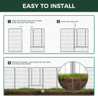 FXW Garden Fence Outdoor for The Yard – 45in(H) x 36.4ft(L) Heavy Duty Metal Animal Barrier for Dog and Rabbit, Decorative Dog Fence, 16 Panels, Silver