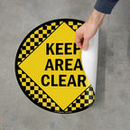 SmartSign - SF-0097-FO-17 "Keep Area Clear" Anti Slip Adhesive Floor Sign | 17" x 17" Black on Yellow