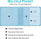 Wisdompro Small Car Registration and Insurance Documents Holder - Premium PU Leather Vehicle Glove Box Paperwork Wallet Case Organizer for ID, Driver's License, Key Contact Information Cards