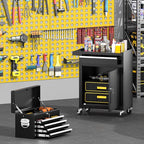 Greenvelly Tool Chest, 5-Drawer Rolling Tool Chest with Hooks and Lockable Wheels,Metal Storage Detachable Top Tool Box with Lockable Wheels for Garage,Workshop,Art Studio(Black)