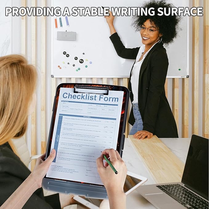 Clipboard with Storage,Clip Boards 8.5X11 with Storage Pen Holder,Heavy Duty Plastic Nursing Clipboards Foldable,Coaches Clipboard Folder Case,School Office Supplies-American Eagle Rebirth of Fire