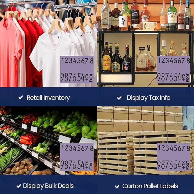 Perco Lavender Pricing Labels for Monarch 1136 Price Gun - Case of 8 Sleeves, 64 Rolls Value Pack - 112,000 Price Marking Labels - with Ink Rolls Included