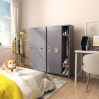 3 Doors Locker Storage Cabinet, Metal Locker for Employees, 72" Tall Lockers for Office School Gym Home, Require Assembly (Grey)