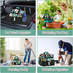 Boczif Cleaning Caddy Bag Wearable, Cleaning Caddy Supplies Organizer with Handle, Shoulder Straps & Detachable Divide, Cleaning Tool Organizers Tote Bag for Cleaners & Housekeepers (Green)