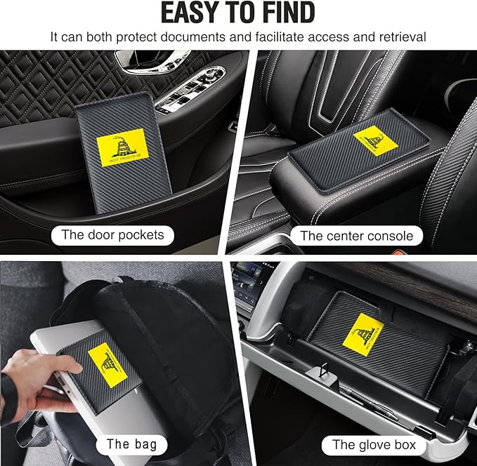 Car Insurance and Registration Card Holder | for BMW Ford Tesla Cadillac All Cars | Store Cards, ID License & Essential Documents | Premium Leather with Magnetic Closure