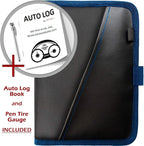 Glove Box Compartment Organizer - Car Document Holder - Owner Manual Case Pouch - Vehicle Storage Wallet for Registration & Insurance Card - Premium Auto Paperwork Holder - Log Book included - Blue