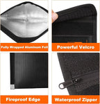 Small Fireproof Document Bag (8x5", External Size), 2-Pack Fireproof Money Bag for Cash with Waterproof Zipper, Fireproof Pouch Set