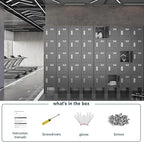 Metal Lockers - 66" Height Steel Lockers for Employees with 5 Door Storage Locker with Card Slot for Employees Gym School Home Office Garage - Assembly Required