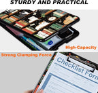 Clipboard with Storage, Hard Letter A4 Size Clip Board with Pen Holder & Paper Organizer, Heavy Duty Portable Writing Pad for Nurses Students Teachers Office Jobsite Contractor, Bookshelf Cat