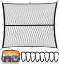 Heavy Duty Cargo Net for Pickup Truck Bed - 4' x 4' Stretches to 8' x 8' - Sturdy Latex Bungee Net Mesh - Truck Bed Accessories for Dodge RAM, Ford, Chevy, Toyota