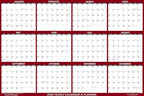 32" x 48" SwiftGlimpse 2026 Wall Calendar Erasable Jumbo XL Wet & Dry Erase Laminated 12 Month Annual Yearly Wall Planner, Reversible, Horizontal/Vertical, Maroon