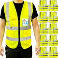 PeerBasics Safety Vest 10 Pack, Yellow, ANSI Class 2 (Small)