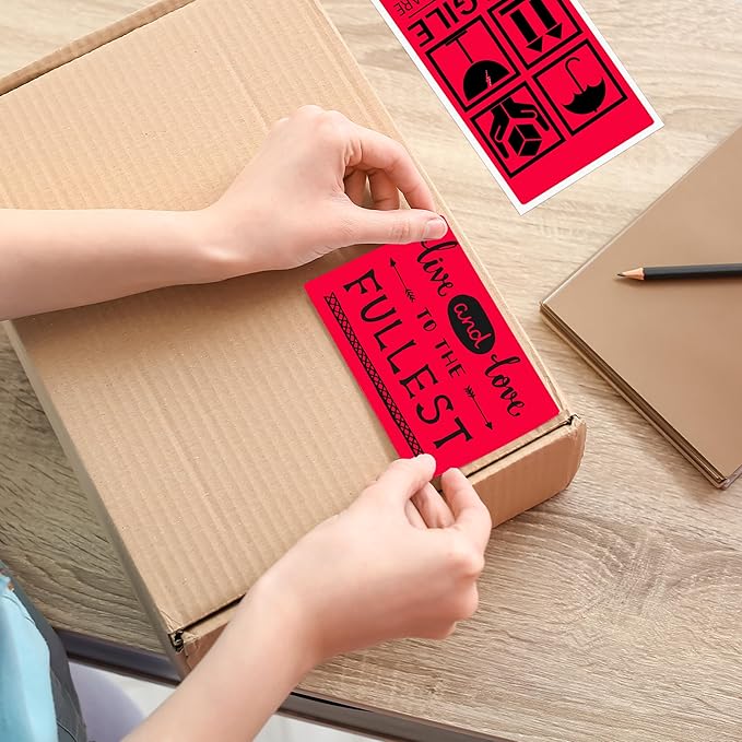 3x5 Inch Thermal Label Stickers,300Pcs Waterproof Rectangle Labels for Storage Bins,Moving Boxes,Address & Inventory Organization,Small Business Labeling,Red