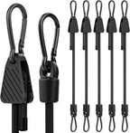 Bungee Cords with Hooks, 60 Inch Adjustable Elastic Bungee Cords with Carabiner Hooks, Easy to Adjust Bungee Rope UV Resistant for Truck Bed, SUV Trunk, Car, Bike Rack, Trash Can, Moving, Plants