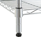 Amazon Basics 5-Shelf Tower Adjustable Storage Shelving Unit, Chrome, 16 D x 16 W x 54 H in
