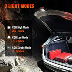 LED Rechargeable Work Light with Clamp, 2100LM COB Magnetic Clip on Worklight 270° Rotating with Mobile Charger, Portable Clamp Work Light for Boats, Car Repairing, Job Site Lighting