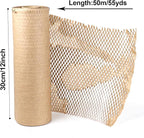 BOMEI PACK Honeycomb Packing Paper Wrap 12"x 164' Recycled Bubble Cushioning Bags Rolls Friendly Transportation and Handling Bags Packing Supplies Materials