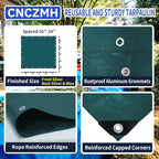 Heavy Duty Tarp Waterproof 12x12 Feet, 10 Mil Thick Green Poly Tarps Outdoor, Metal Grommets, Reinforced Edges, Multipurpose Tarpaulin Protective Cover for Camping, Boat, Swimming Pools, Car