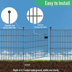 10 Panels Garden Fence Dog Fence Outdoor for Yard,32in H x 23.6ft L Rustproof Metal Fencing with Ground Stakes|No Dig Temporary Animal Proof Containment for Pets/Rabbits|Durable Patio Security Panels