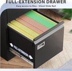 2 Drawer File Cabinet, Filing Cabinets for Home Office, Metal Vertical File Storage Cabinet with Lock, Locking File Cabinet for A4 Legal/Letter, 15.1" W x 17.7" D x 28.7" H, Assembly Required