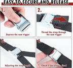 Cartman 1" x 12' Lashing Straps Cargo Tie-Down Strap Up to 600lbs, 6pk in Carry Bag, Black