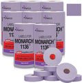 Perco Lavender Pricing Labels for Monarch 1136 Price Gun - Case of 8 Sleeves, 64 Rolls Value Pack - 112,000 Price Marking Labels - with Ink Rolls Included