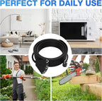 14/3 Gauge Heavy Duty Outdoor Extension Cord 12 FT, 90 Degree Angled 3 Prong Plug, 14 Gauge Power Cable with 3 Outlets, 14AWG, 15A, 125V, 1875W, ETL Listed, Black Wire, with Free Carrying Strap+Ties