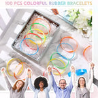 Liliful 100 Pcs Silicone Rubber Wristbands Rubber Wristband Bracelet Bands for Silicone Wristbands for Women Men(Multicolor)