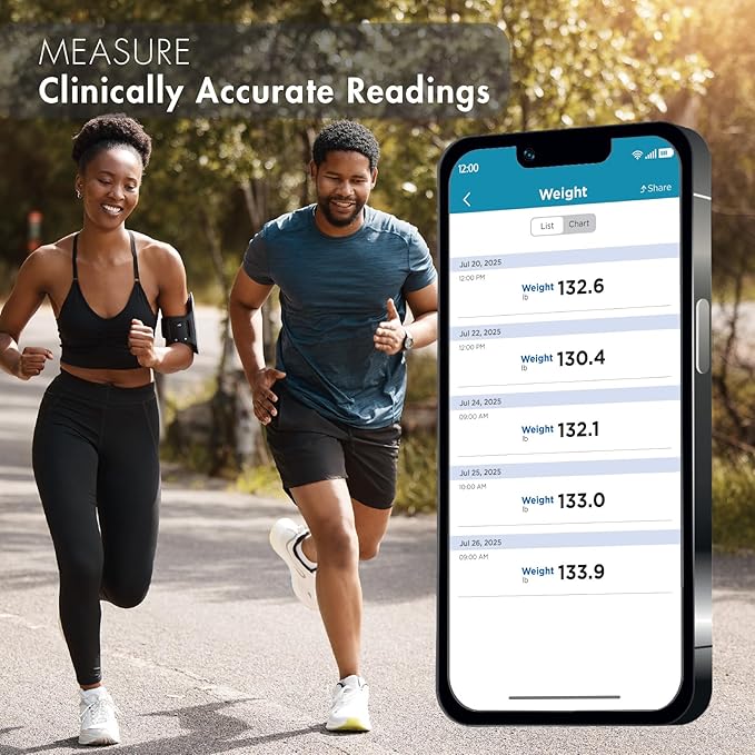 Trackstar Smart Digital Weight Scale | 440 lb Weight Capacity | Trackstar Monitoring App | Bluetooth iOS & Android Compatible | Measure, Track, and Share Results