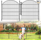 Decorative Garden Fence 32in (H) x24ft (L), 10 Pack No Dig Fence Animal Barrier for Dog with Lock, Arched Flower Bed Edging, Wire Border Panel Fencing for Yard Patio Outdoor Decor