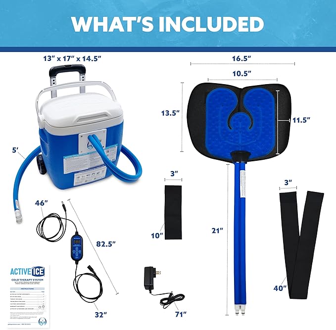 Polar Active Ice 3.0 Cold Therapy Ice Machine System w Programmable Timer, Shoulder Pad & Compression Wrap for Targeted Coverage, Lightweight 16qt Cooler, Quiet Pump, Cryotherapy Pain Relief Treatment
