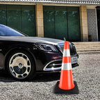Traffic Cones 28 inch Orange 8 Pack Heavy Duty Safety Cones with Reflective Collars Fit Parking Lot,Driveway Road Traffic Control Construction Cones