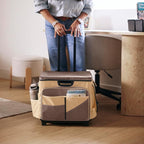 Mobile Utility Cart with Storage Organizer Bag, Rolling Cart, Chocolate/Sand