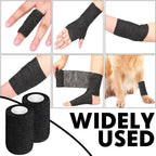 Treela 36 Pcs Self Adherent Bandage 4" X 5 Yard Wrap Breathable Cohesive Bandage Elastic Adhesive Tape for Stretch Athletic Sports Wrist Ankle(Black)