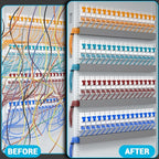 Open Slot Wire Duct Kit, 125.6"(8 x 15.7) Server Rack Cable Management, Cable Management Raceway for Hide Network HDMI VGA Cable, Wiring Raceway Cable Duct, Desk Wire Channel, 8 Pack, Grey
