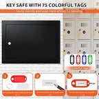 75 Keys Key Lock Box Wall Mount with 75 Colored Key Tags, Anti-Theft Key Box Key Cabinet with Side Opening, Key Organizer Key Safe for Home Office Garage Rental Business