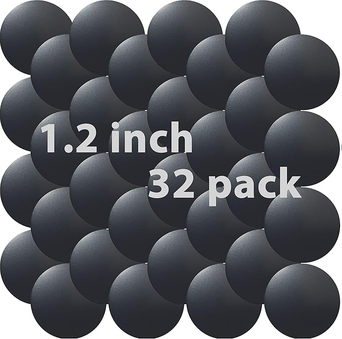 Cell Phone Metal Stickers 1.2 inch for Magnetic Car Mount. Replacement Set of 32 Mini Magnet Metal Plates. Silver Car Sticky Small Round Iron Discs with 3M Adhesive Backing for Case, DIY, Crafts.